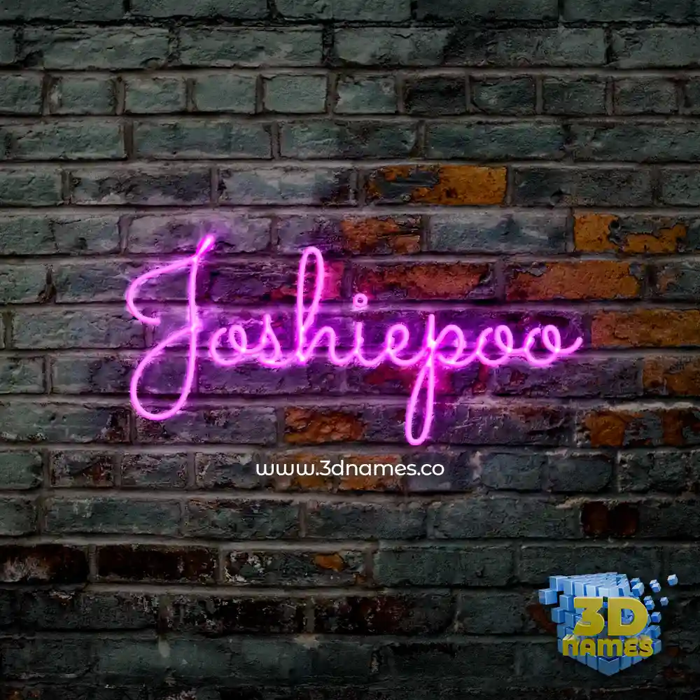 joshiepoo in Pink Neon style - 3D name wallpaper