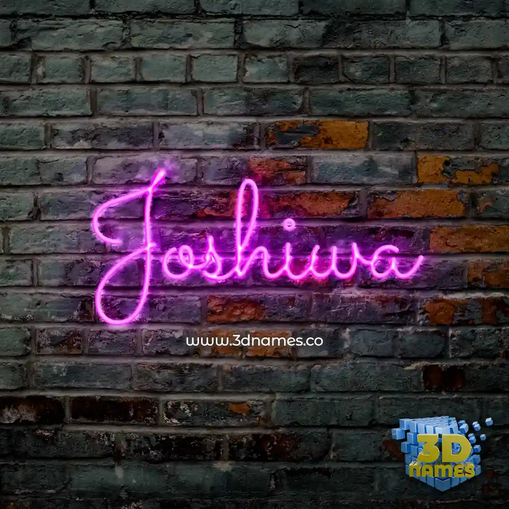 joshiwa in Pink Neon style - 3D name wallpaper