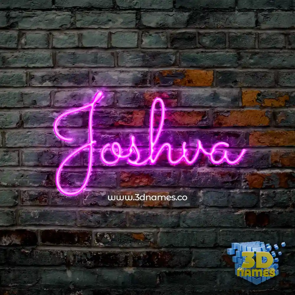 joshva in Pink Neon style - 3D name wallpaper