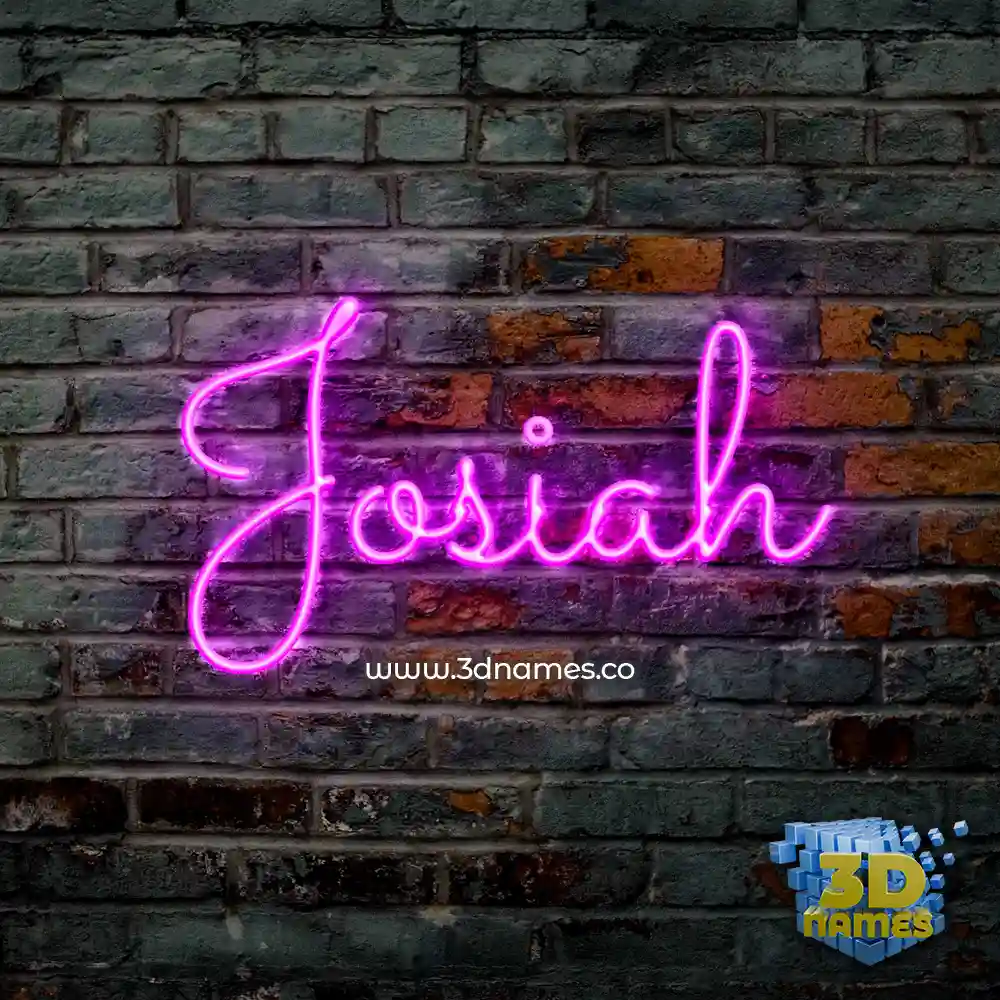 josiah in Pink Neon style - 3D name wallpaper