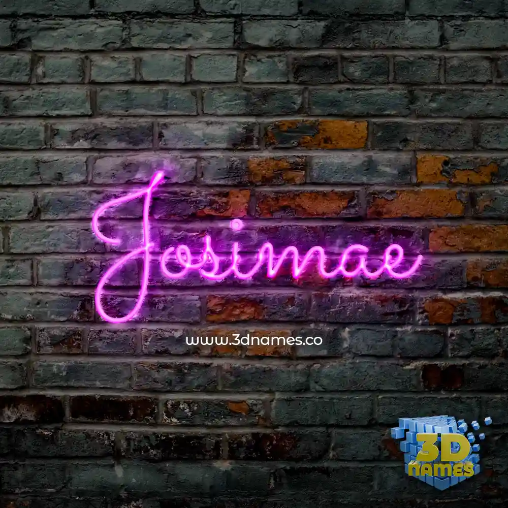 josimae in Pink Neon style - 3D name wallpaper