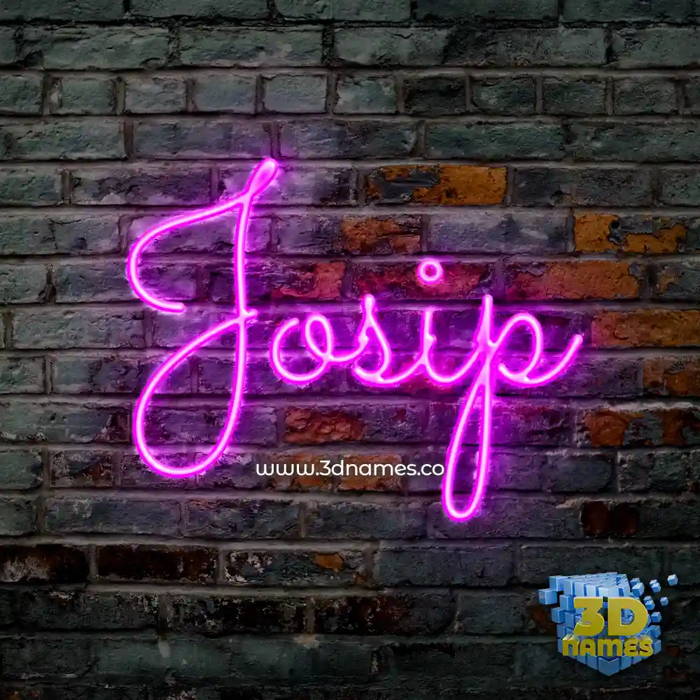 josip in Pink Neon style - 3D name wallpaper