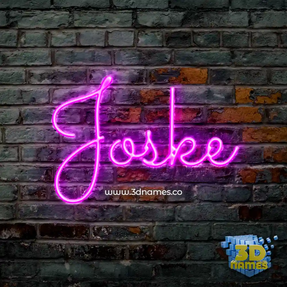 joske in Pink Neon style - 3D name wallpaper