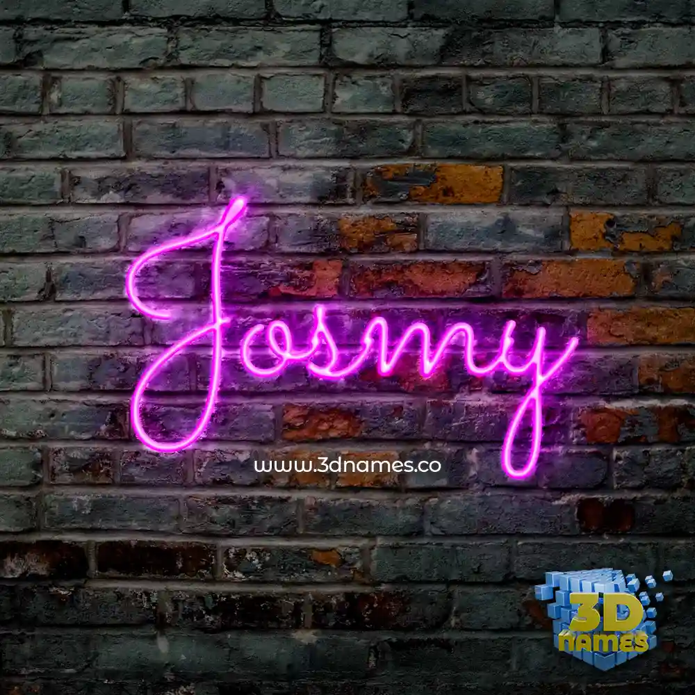 josmy in Pink Neon style - 3D name wallpaper