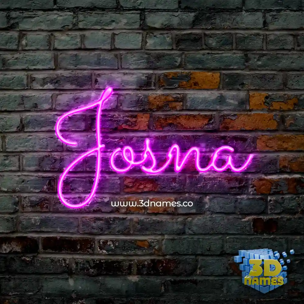 josna in Pink Neon style - 3D name wallpaper