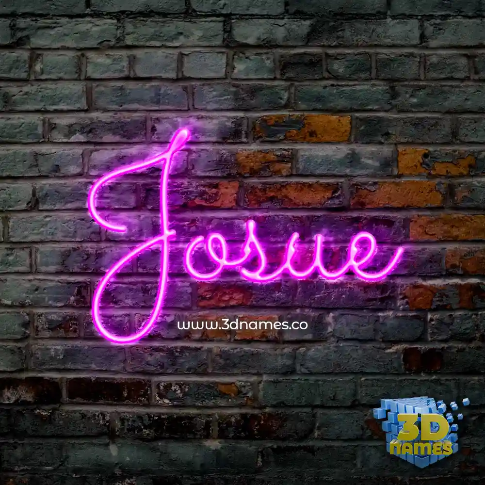 josue in Pink Neon style - 3D name wallpaper