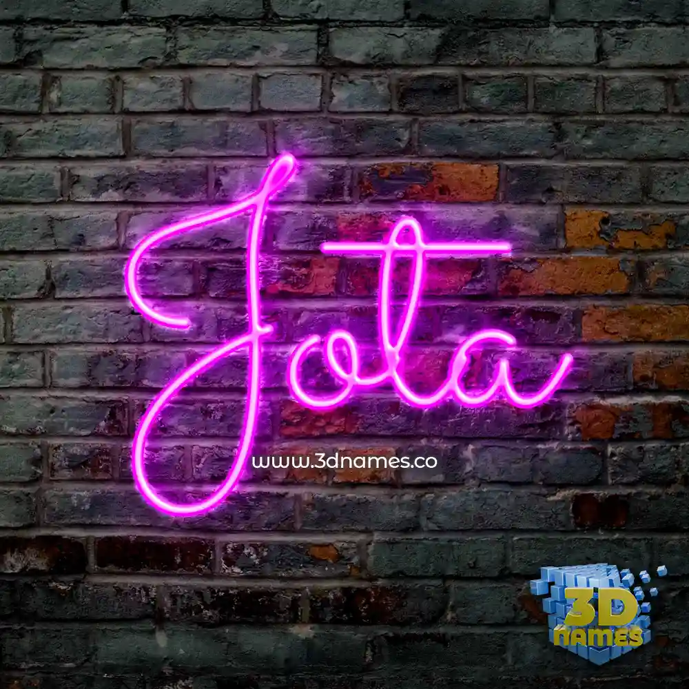 jota in Pink Neon style - 3D name wallpaper