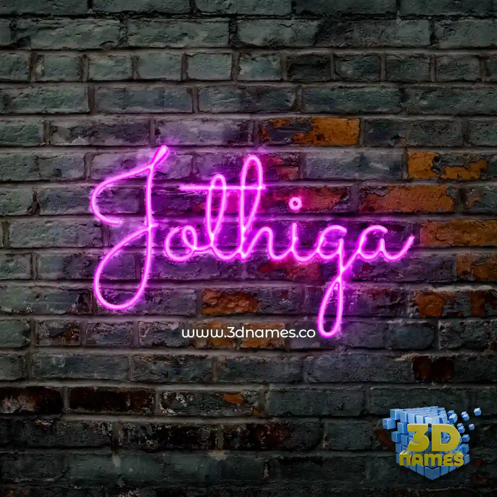 jothiga in Pink Neon style - 3D name wallpaper
