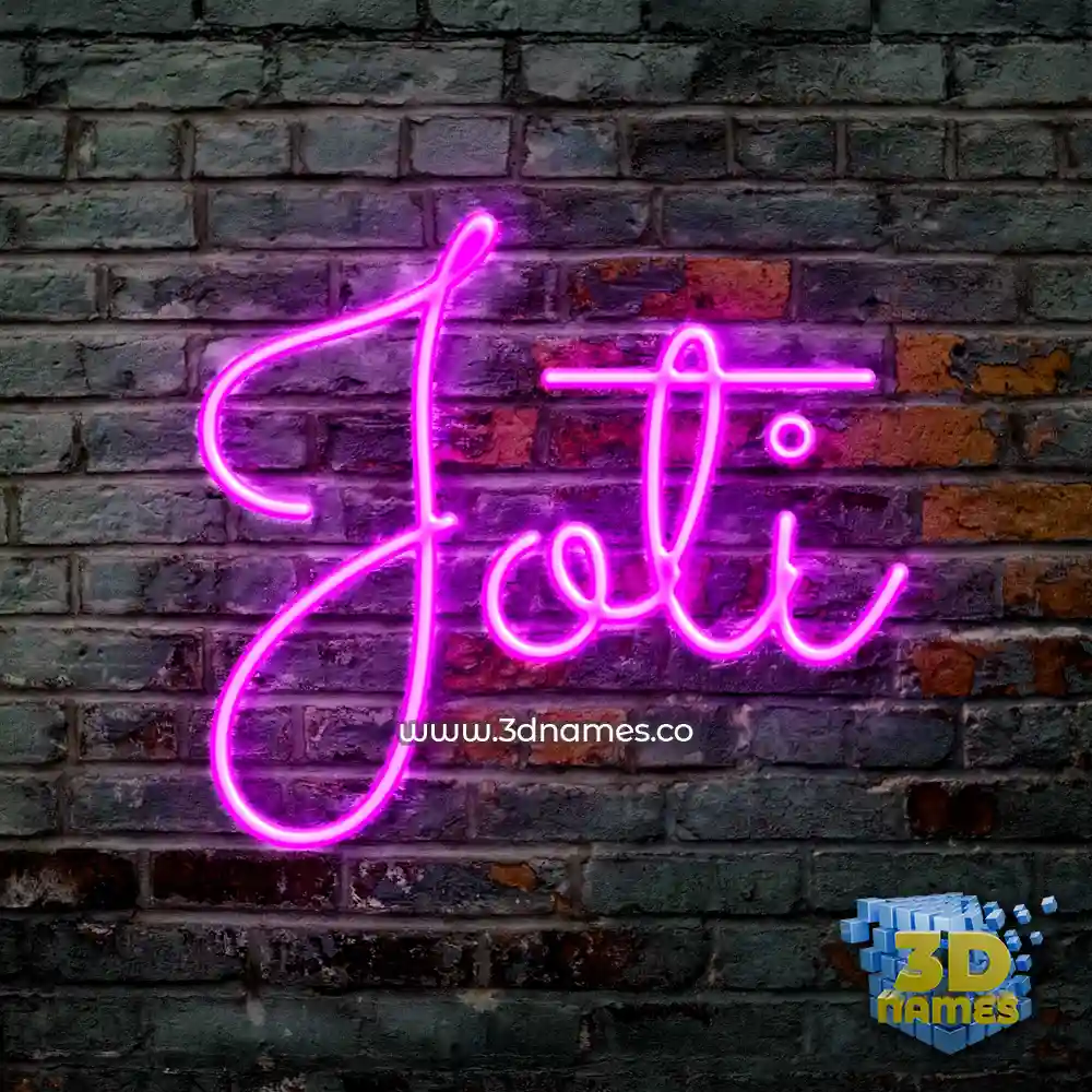 joti in Pink Neon style - 3D name wallpaper