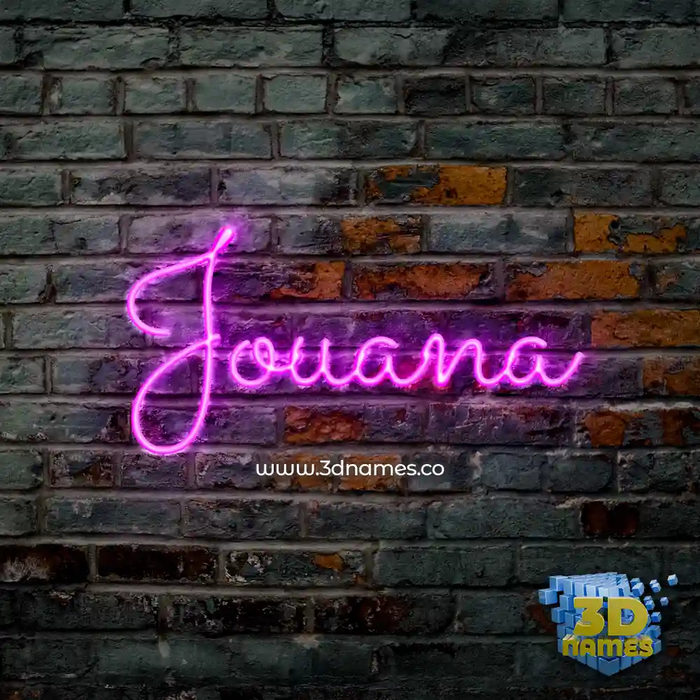 jouana in Pink Neon style - 3D name wallpaper