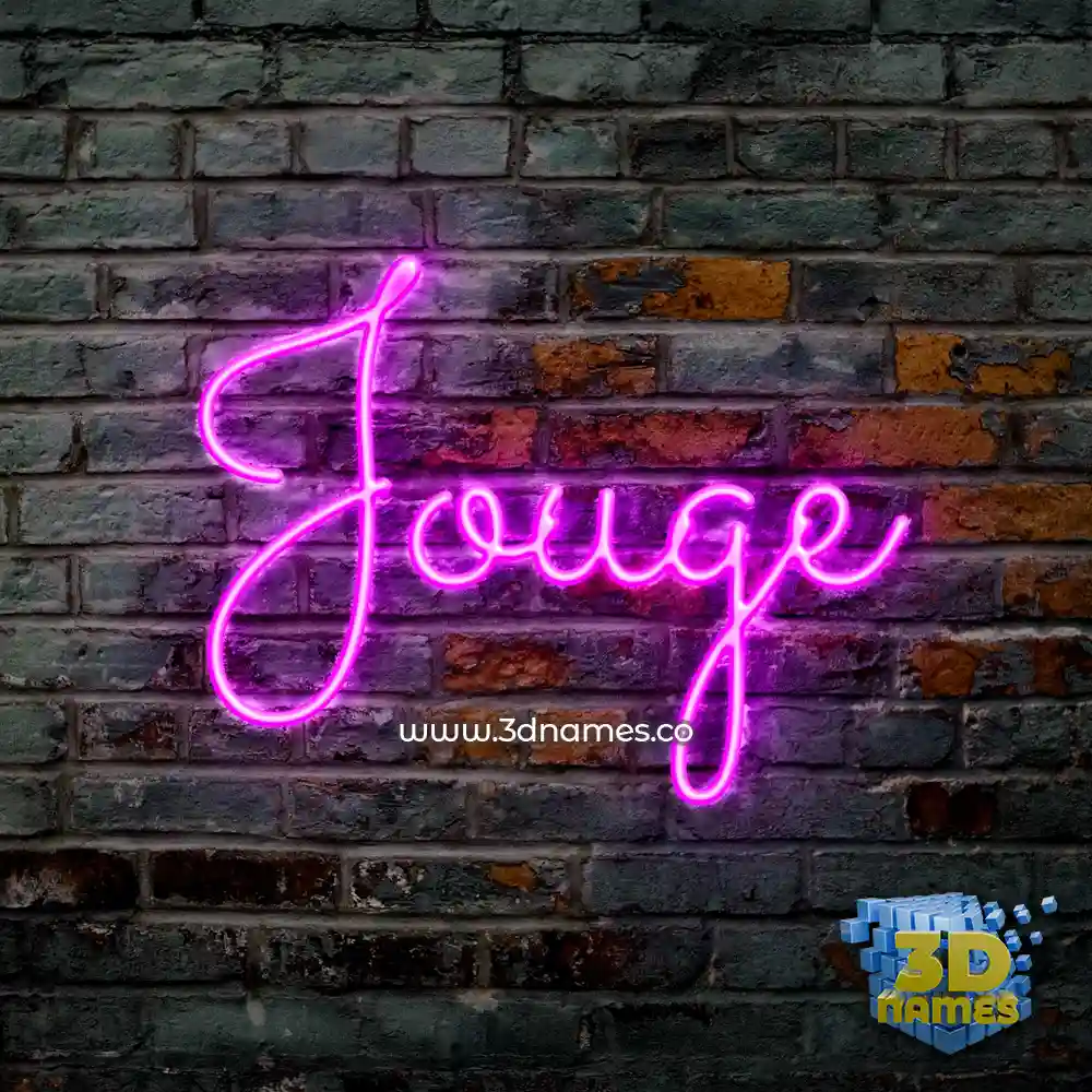 jouge in Pink Neon style - 3D name wallpaper