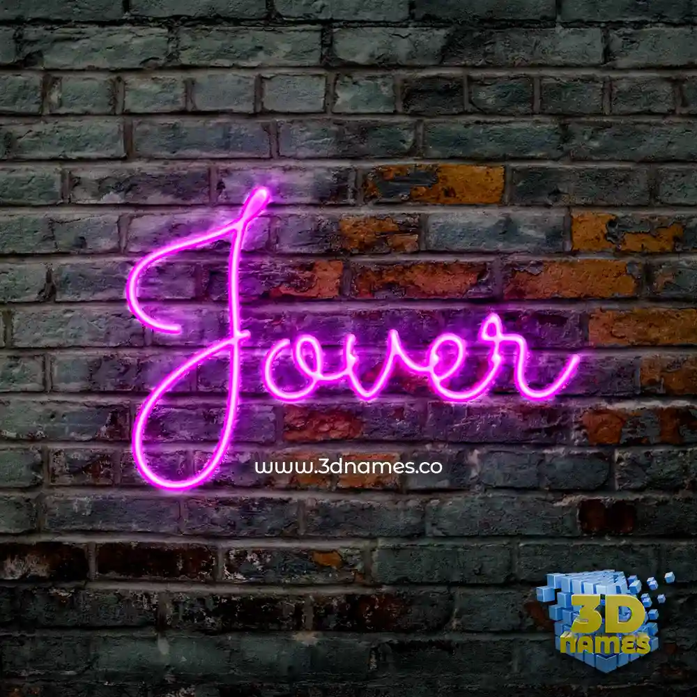 jover in Pink Neon style - 3D name wallpaper