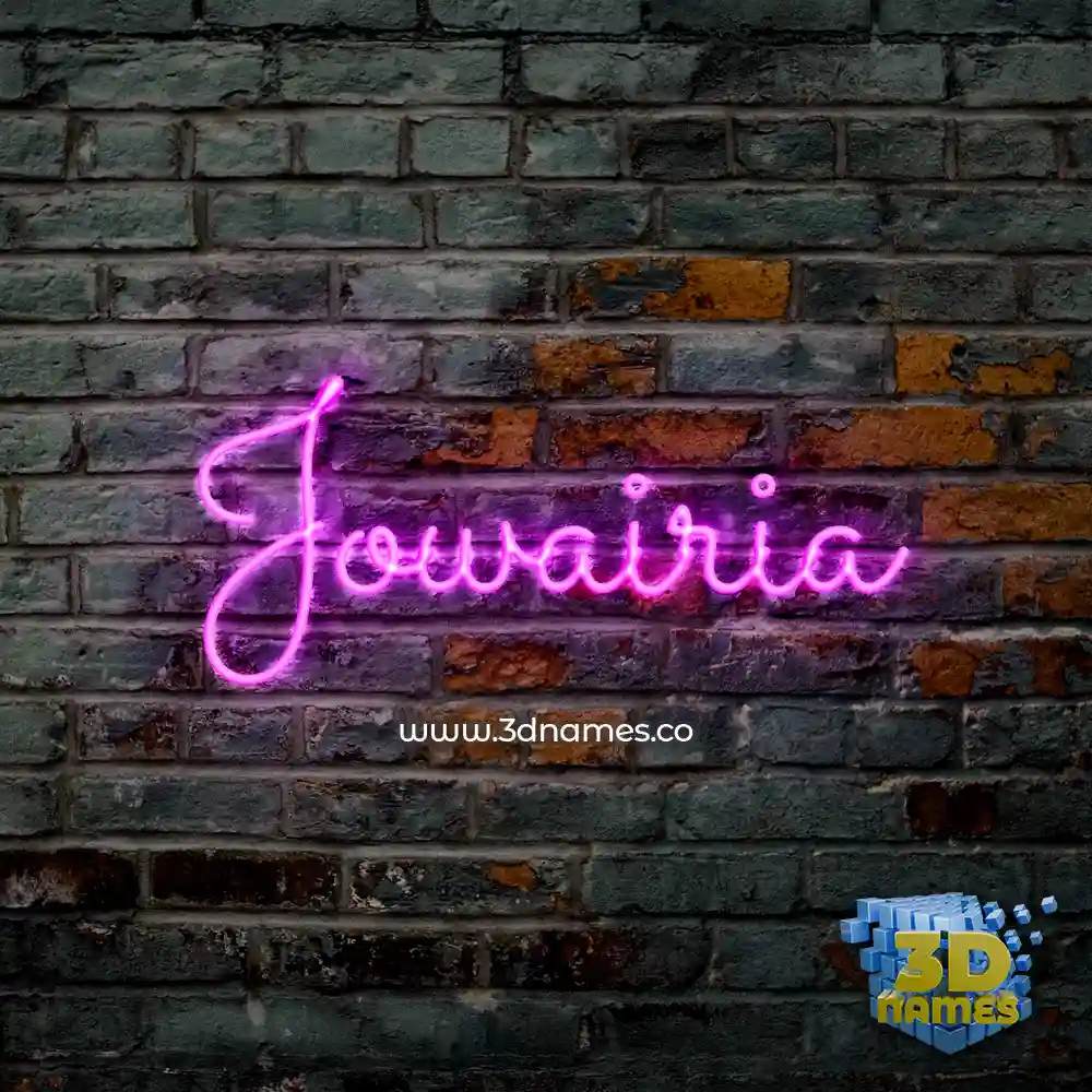 jowairia in Pink Neon style - 3D name wallpaper