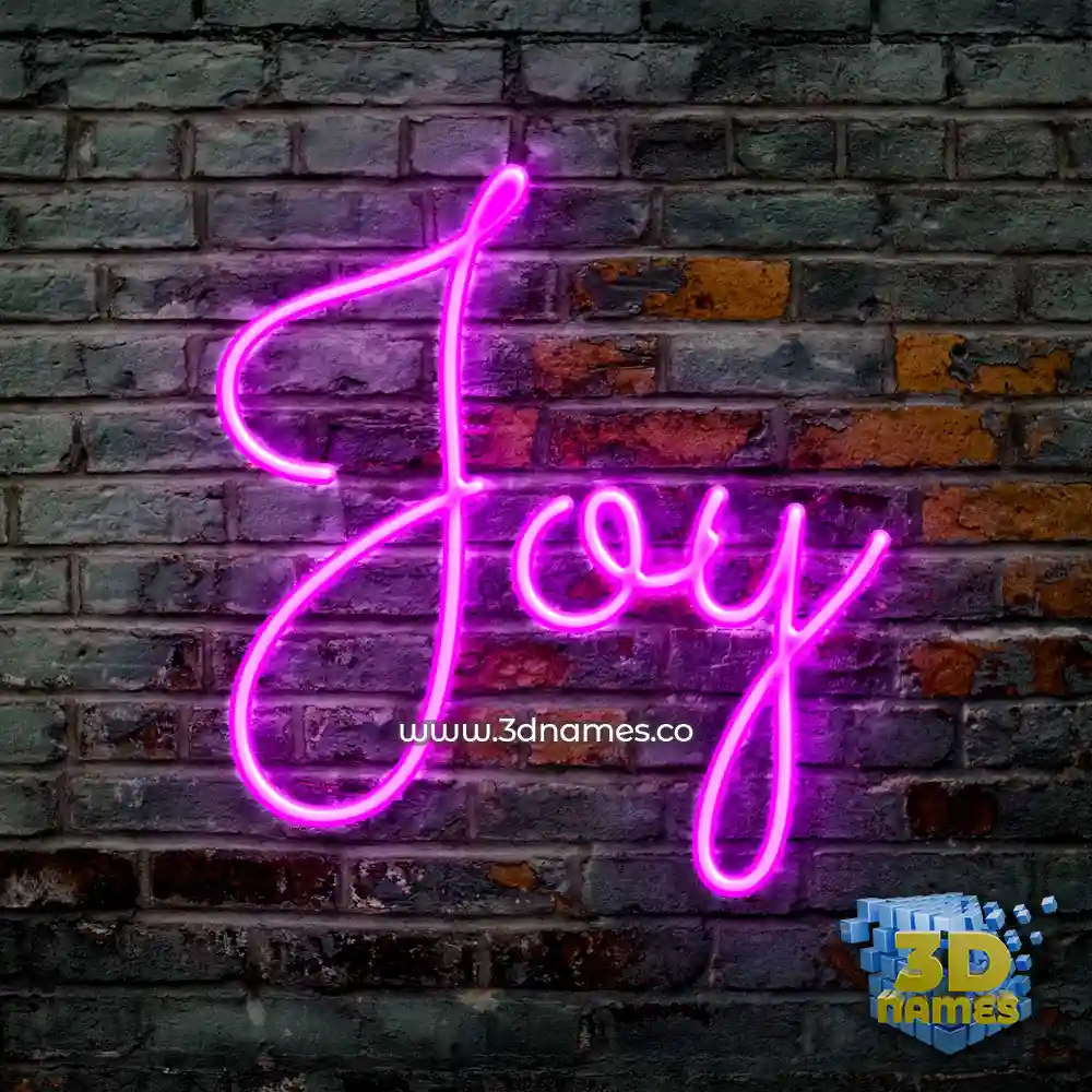 joy in Pink Neon style - 3D name wallpaper