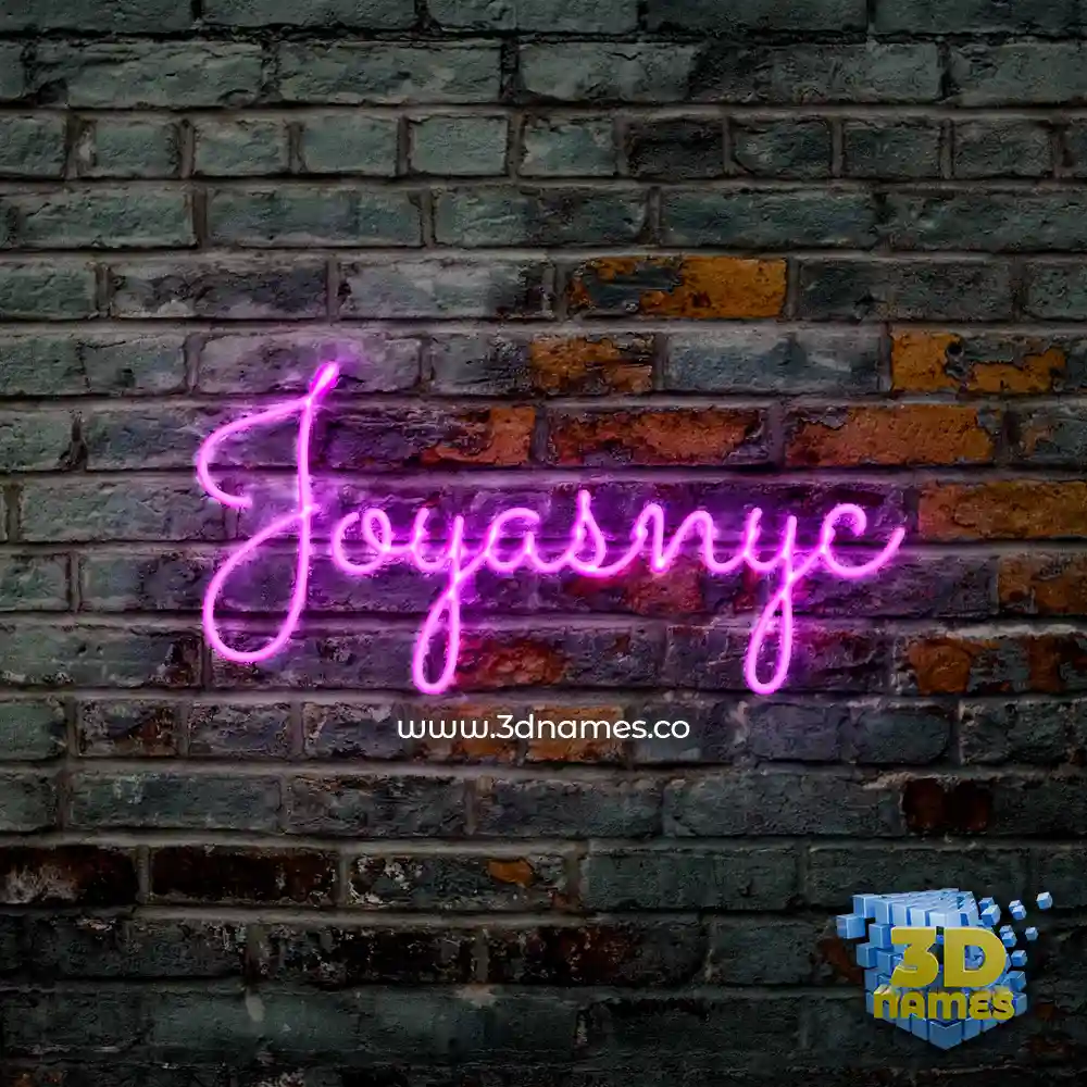 joyasnyc in Pink Neon style - 3D name wallpaper