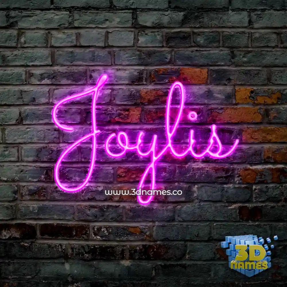 joylis in Pink Neon style - 3D name wallpaper