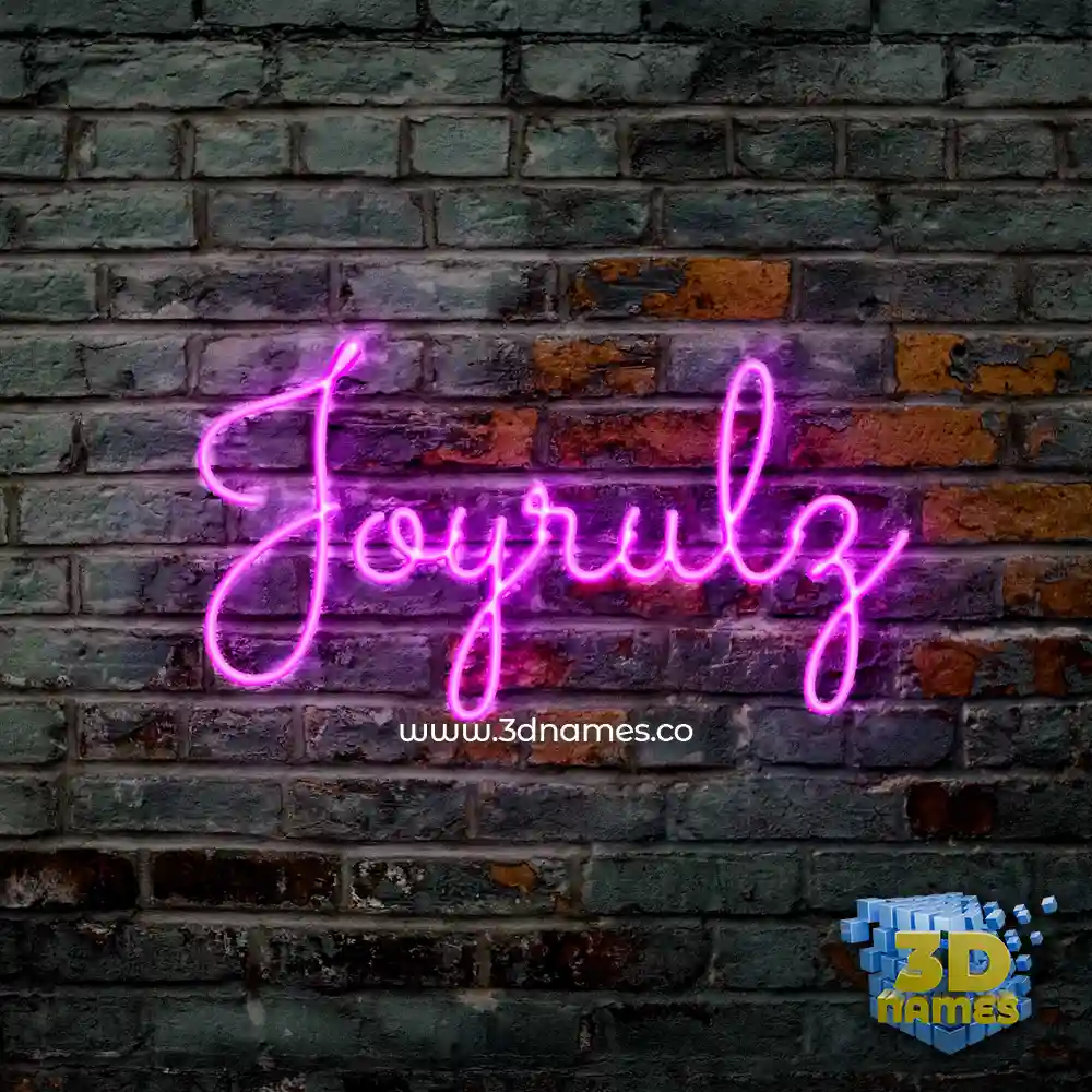 joyrulz in Pink Neon style - 3D name wallpaper
