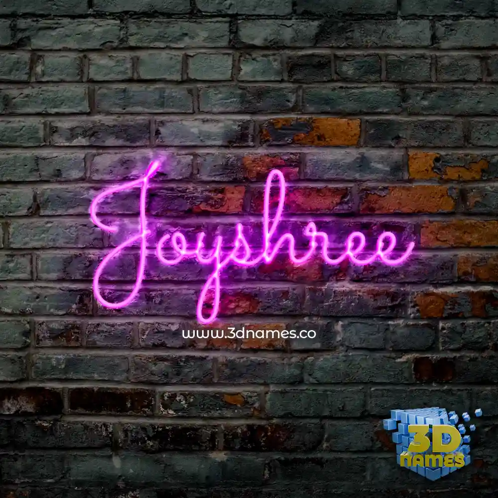 joyshree in Pink Neon style - 3D name wallpaper