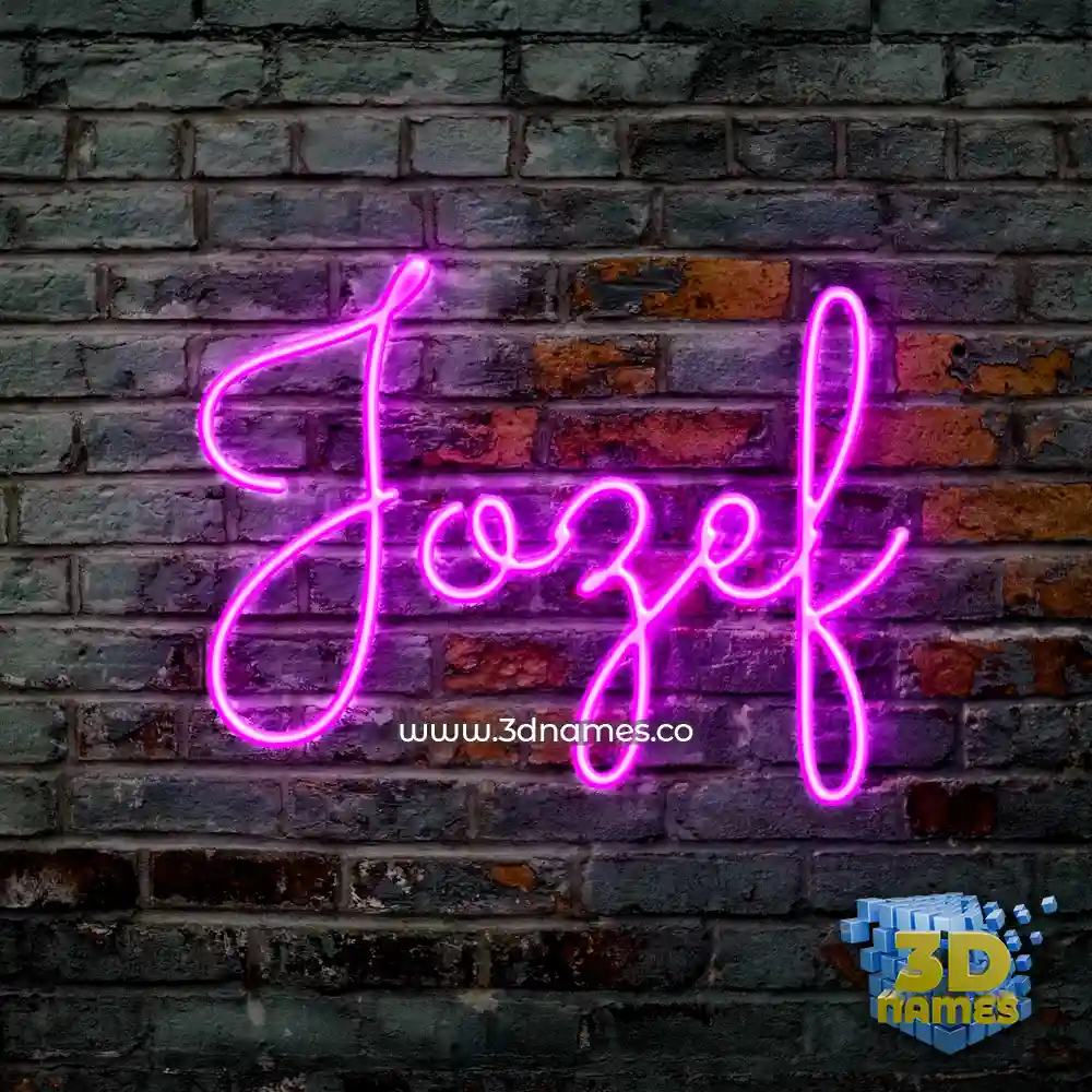 jozef in Pink Neon style - 3D name wallpaper