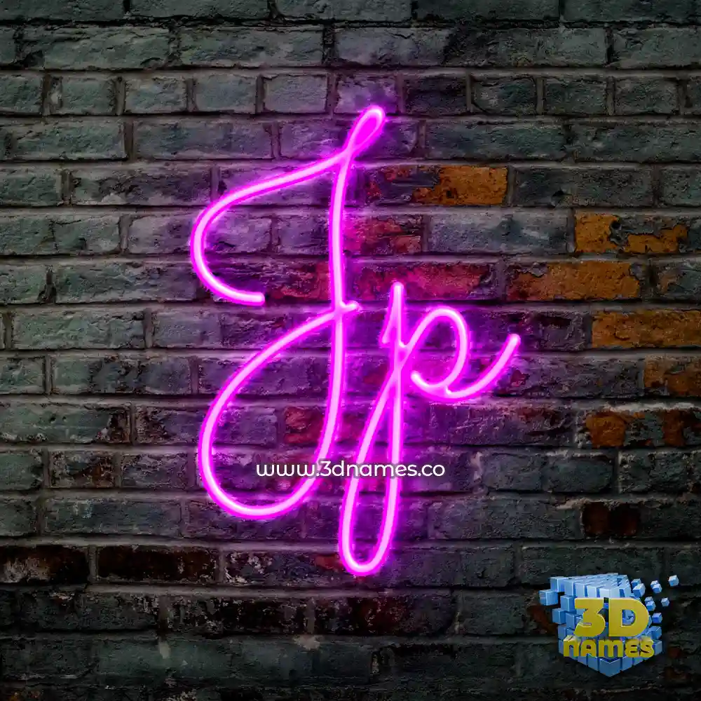 jp in Pink Neon style - 3D name wallpaper
