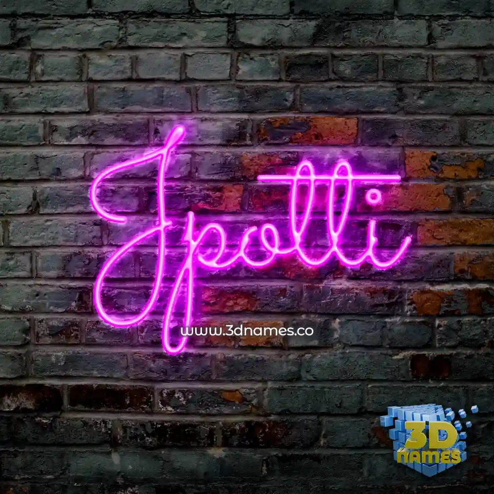jpotti in Pink Neon style - 3D name wallpaper