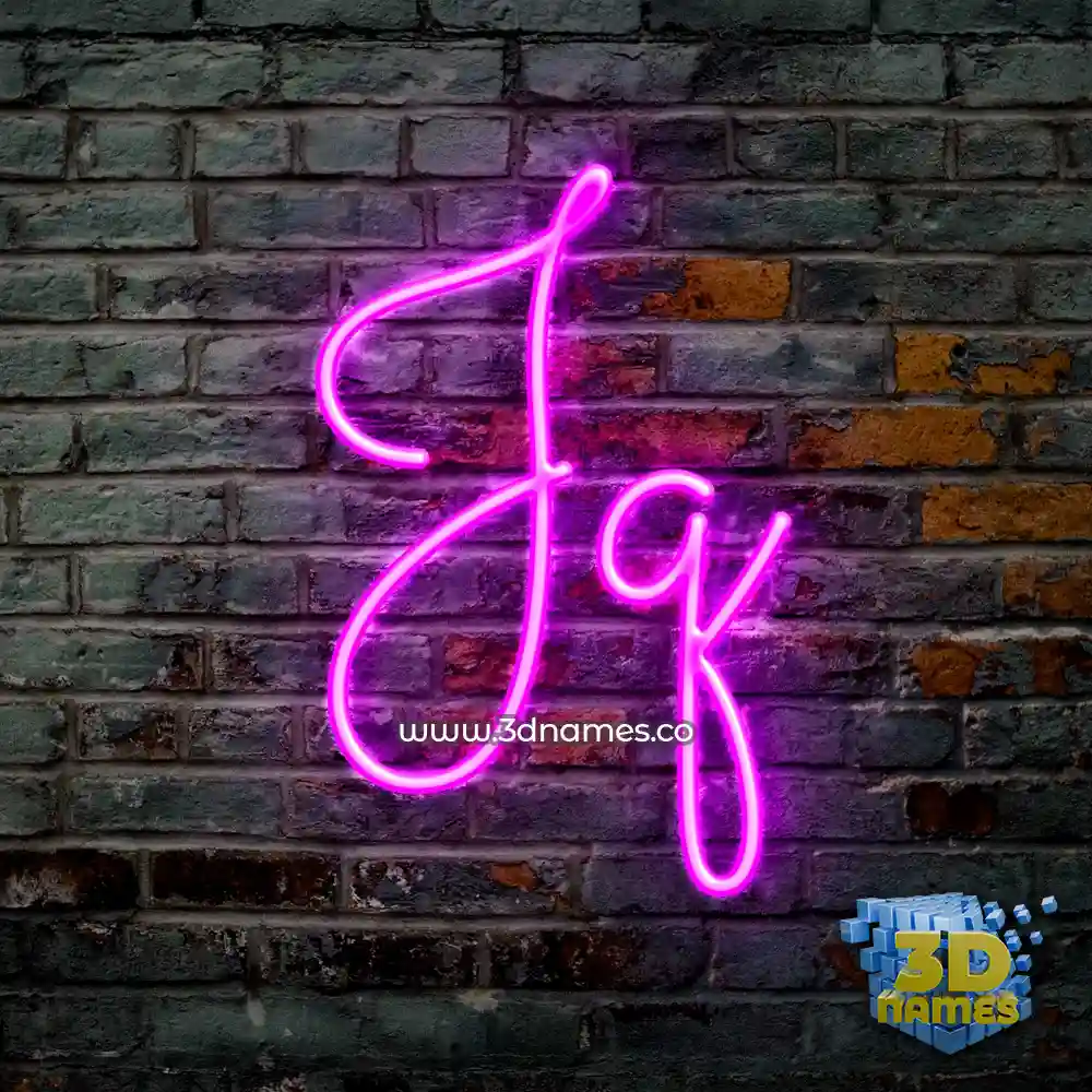 jq in Pink Neon style - 3D name wallpaper