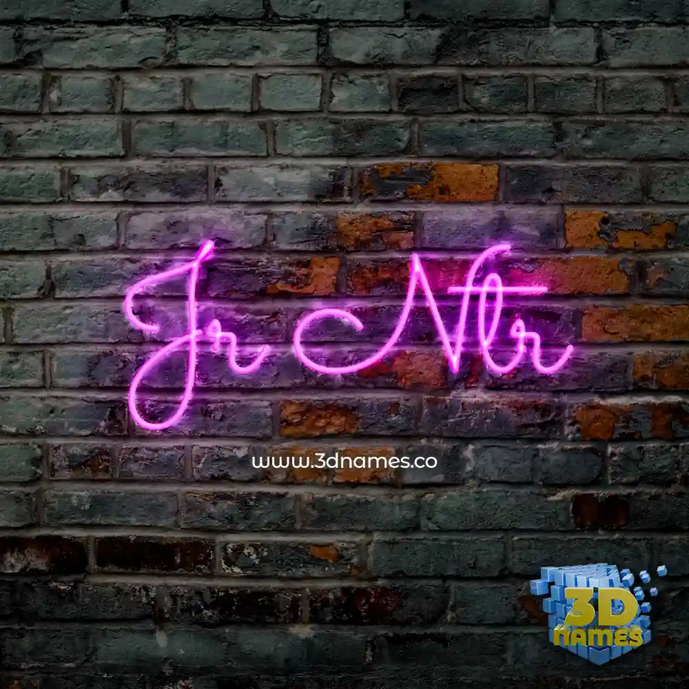 jr ntr in Pink Neon style - 3D name wallpaper