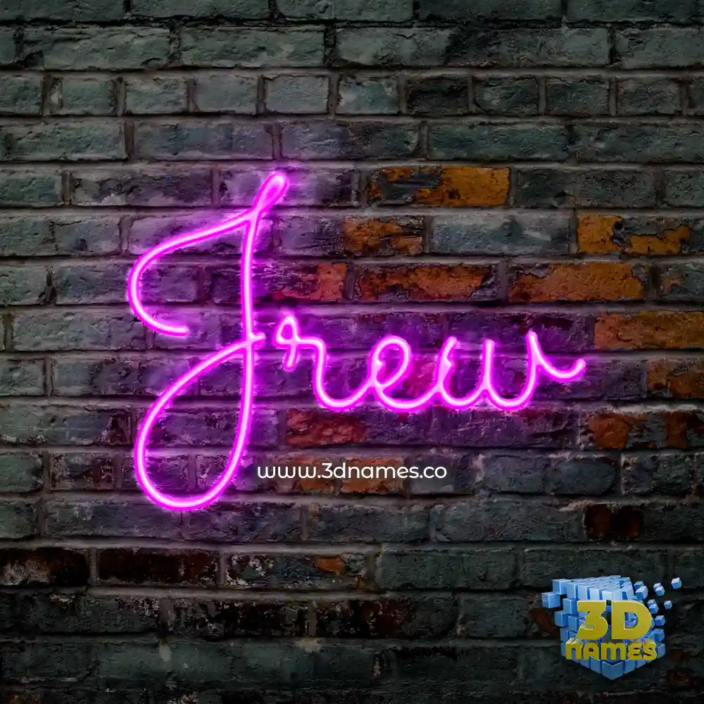 jrew in Pink Neon style - 3D name wallpaper