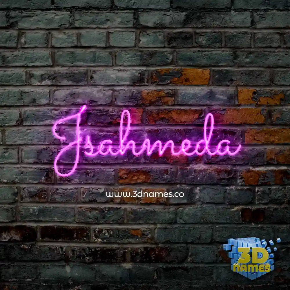 jsahmeda in Pink Neon style - 3D name wallpaper