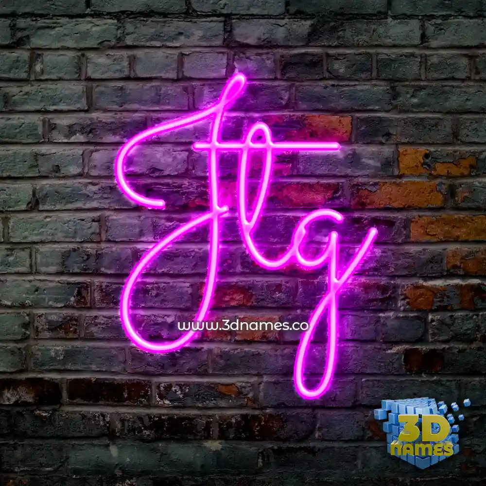 jtg in Pink Neon style - 3D name wallpaper