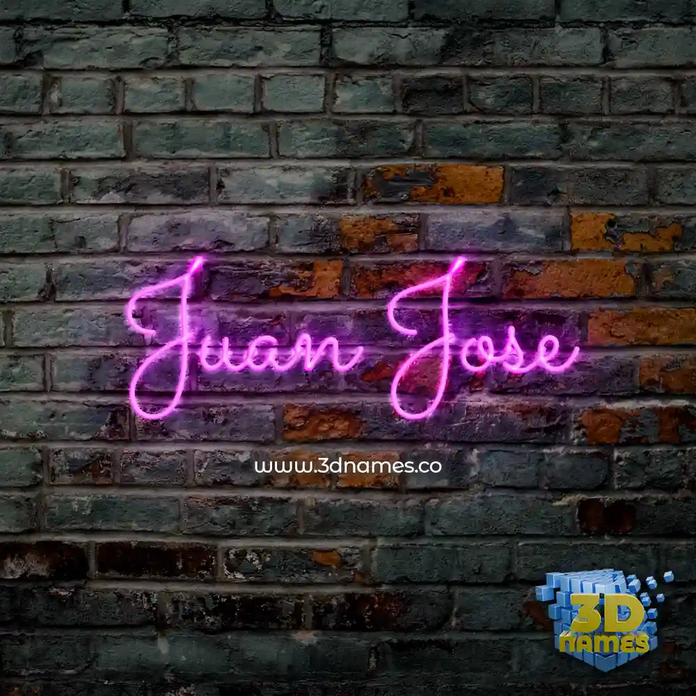 juan jose in Pink Neon style - 3D name wallpaper