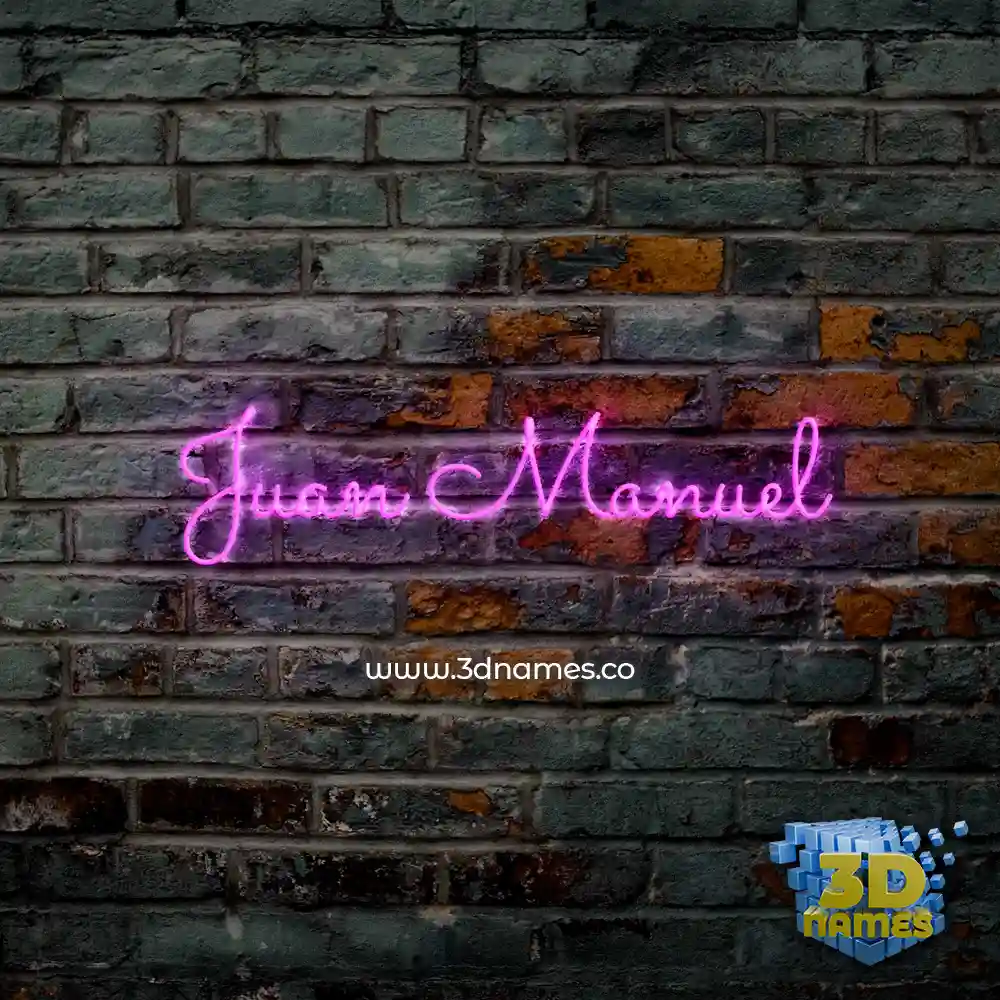 juan manuel in Pink Neon style - 3D name wallpaper