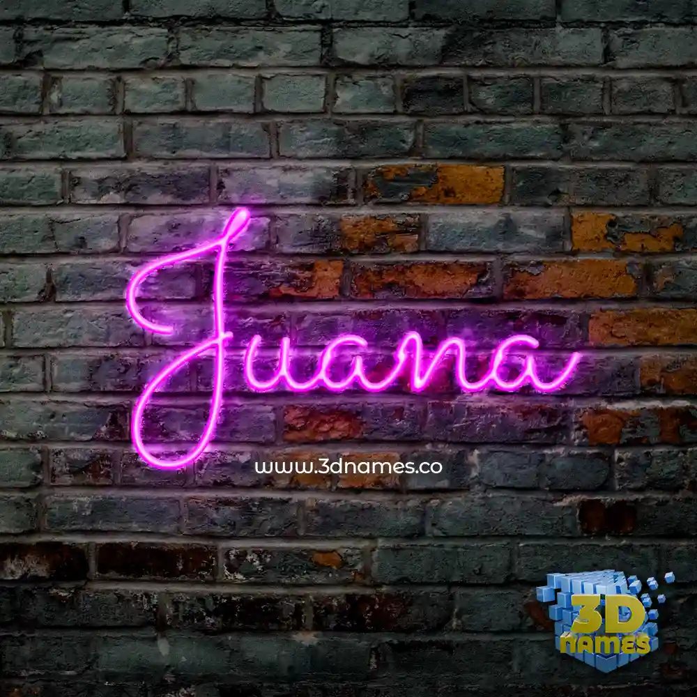 juana in Pink Neon style - 3D name wallpaper