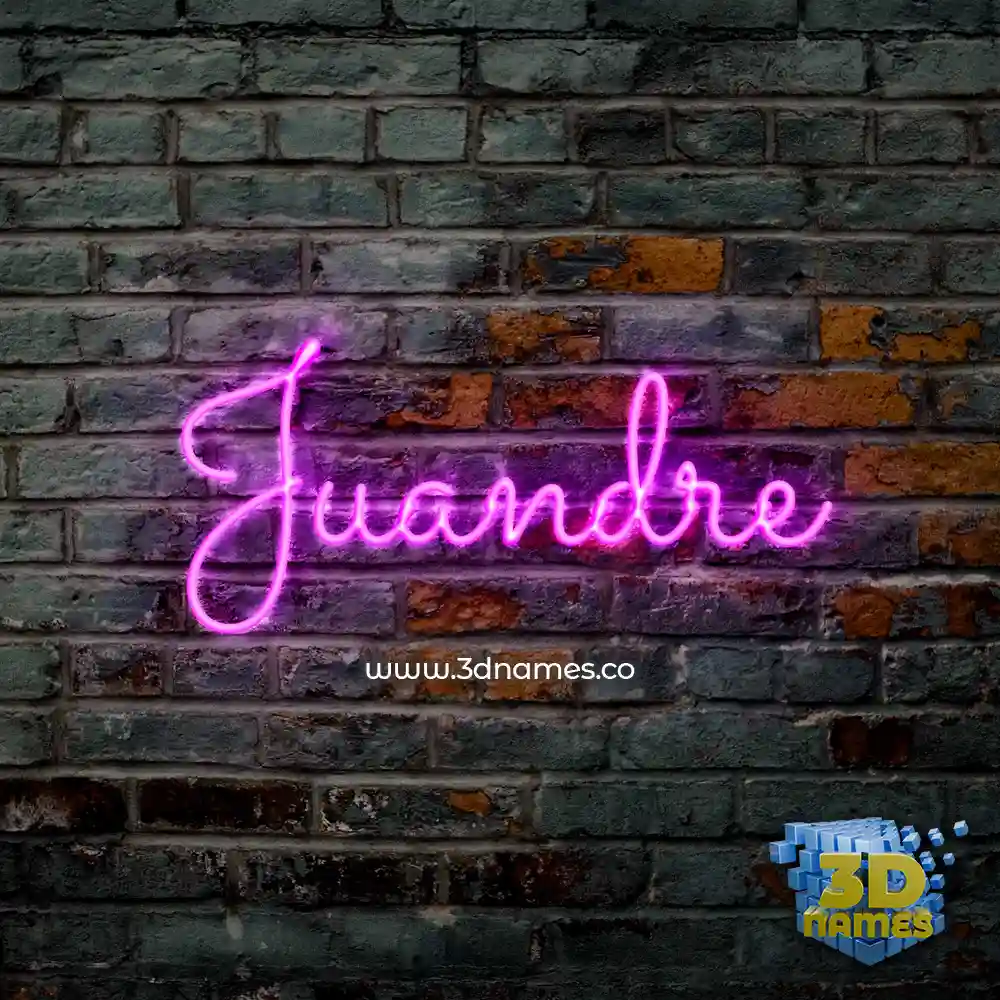 juandre in Pink Neon style - 3D name wallpaper