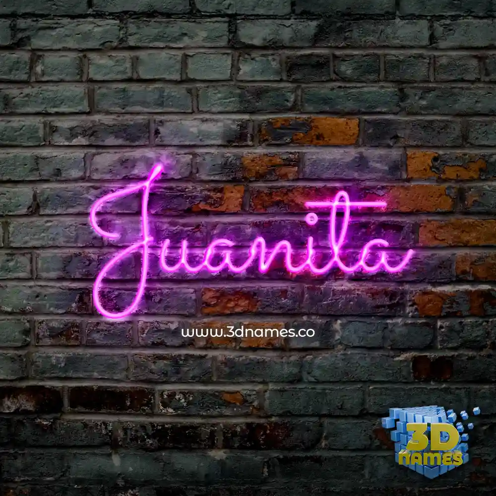juanita in Pink Neon style - 3D name wallpaper