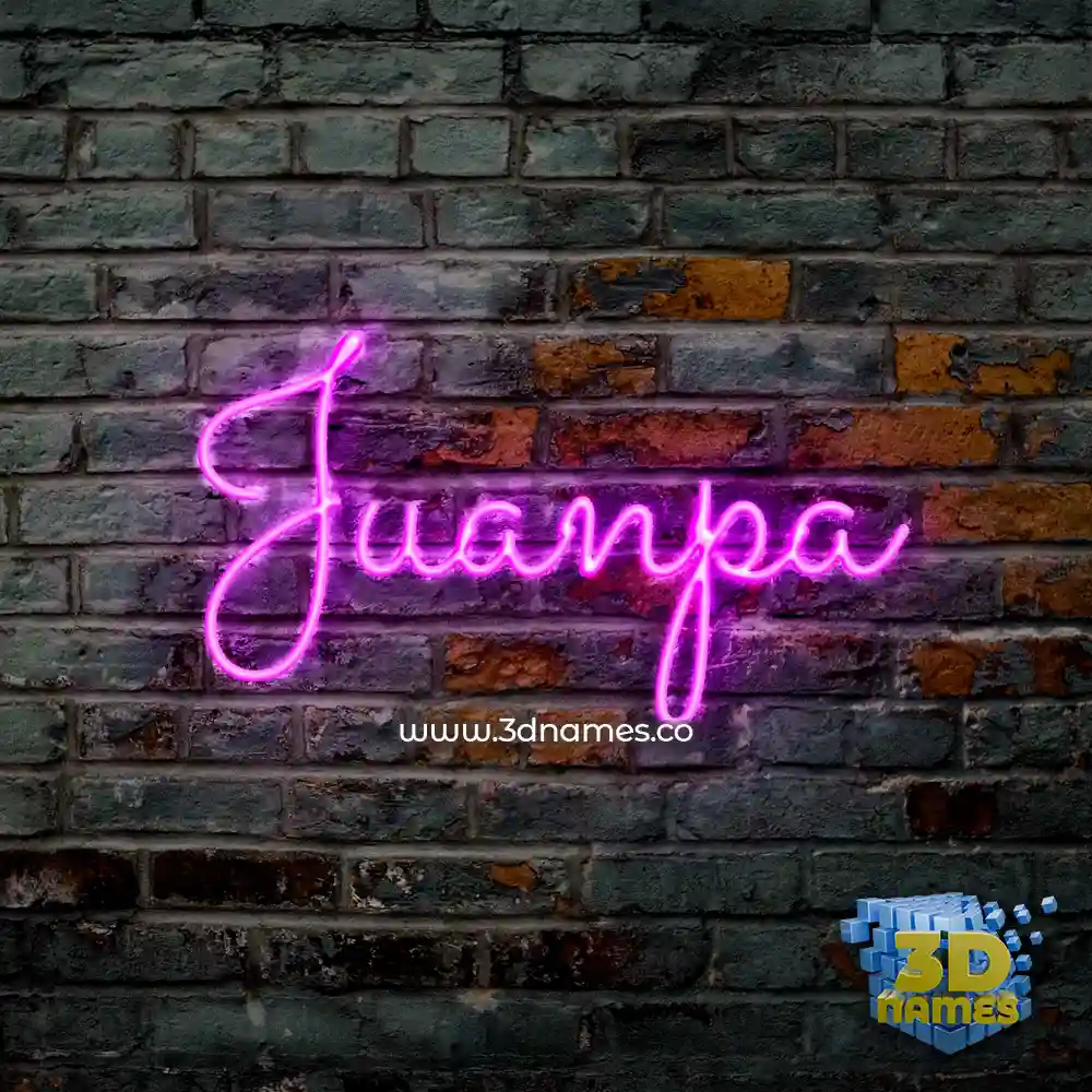 juanpa in Pink Neon style - 3D name wallpaper