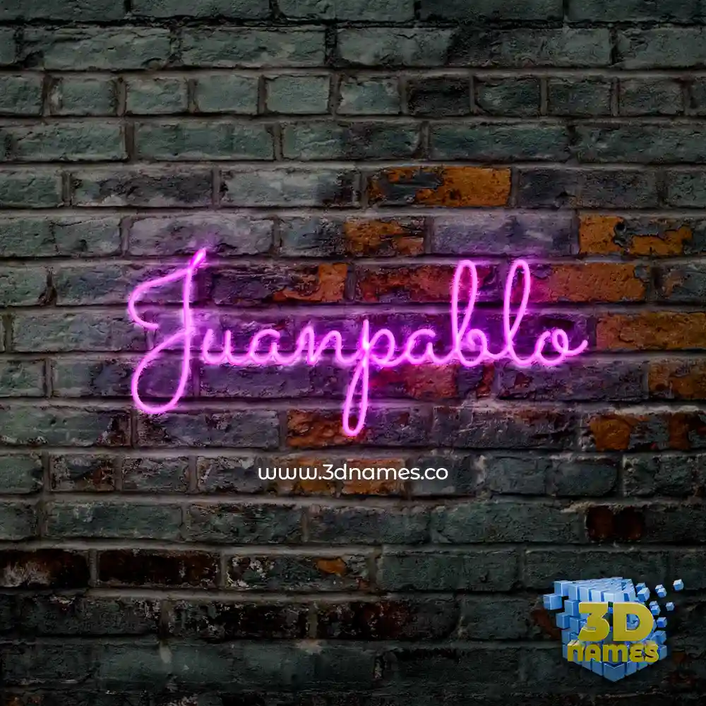 juanpablo in Pink Neon style - 3D name wallpaper