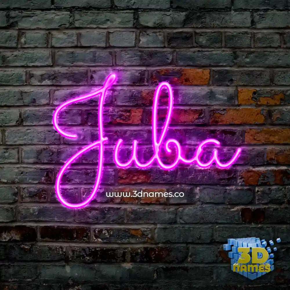 juba in Pink Neon style - 3D name wallpaper