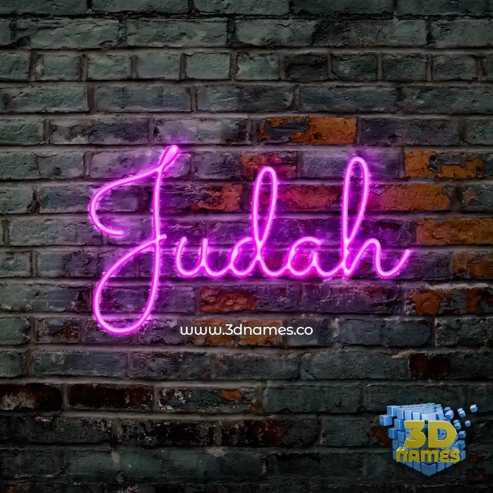 judah in Pink Neon style - 3D name wallpaper