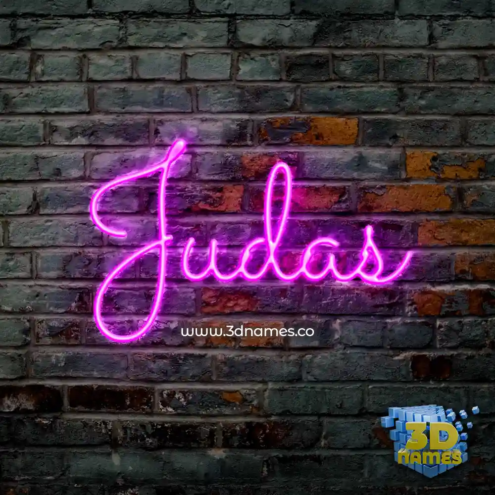 judas in Pink Neon style - 3D name wallpaper