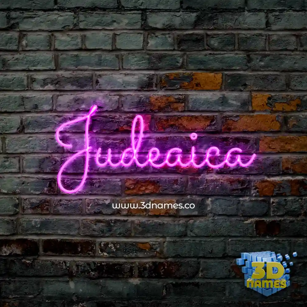 judeaica in Pink Neon style - 3D name wallpaper