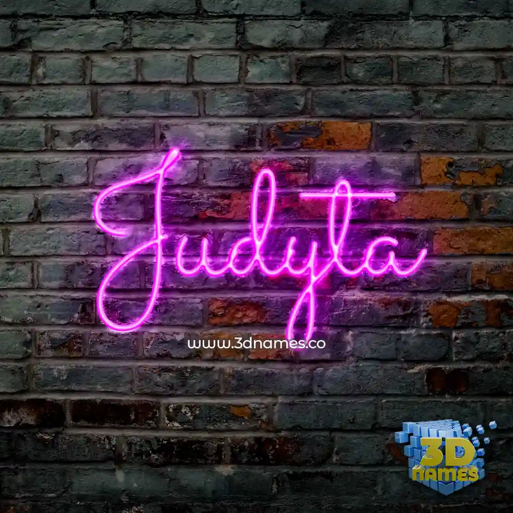 judyta in Pink Neon style - 3D name wallpaper