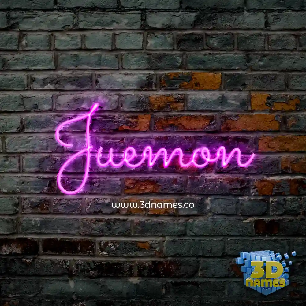 juemon in Pink Neon style - 3D name wallpaper