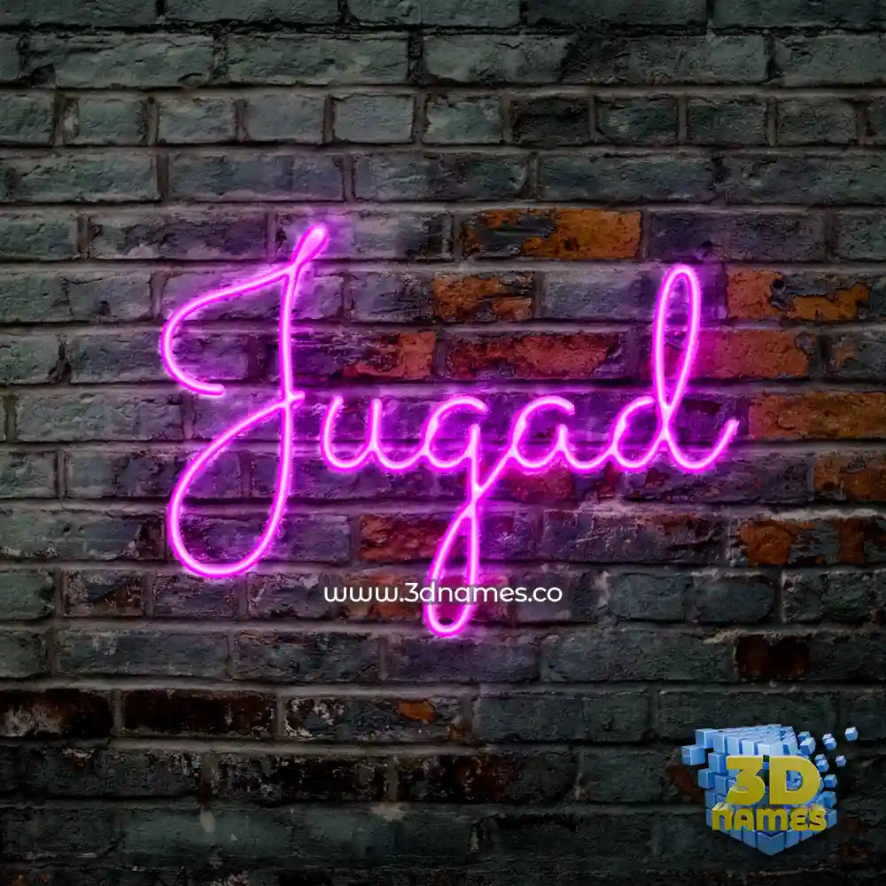jugad in Pink Neon style - 3D name wallpaper