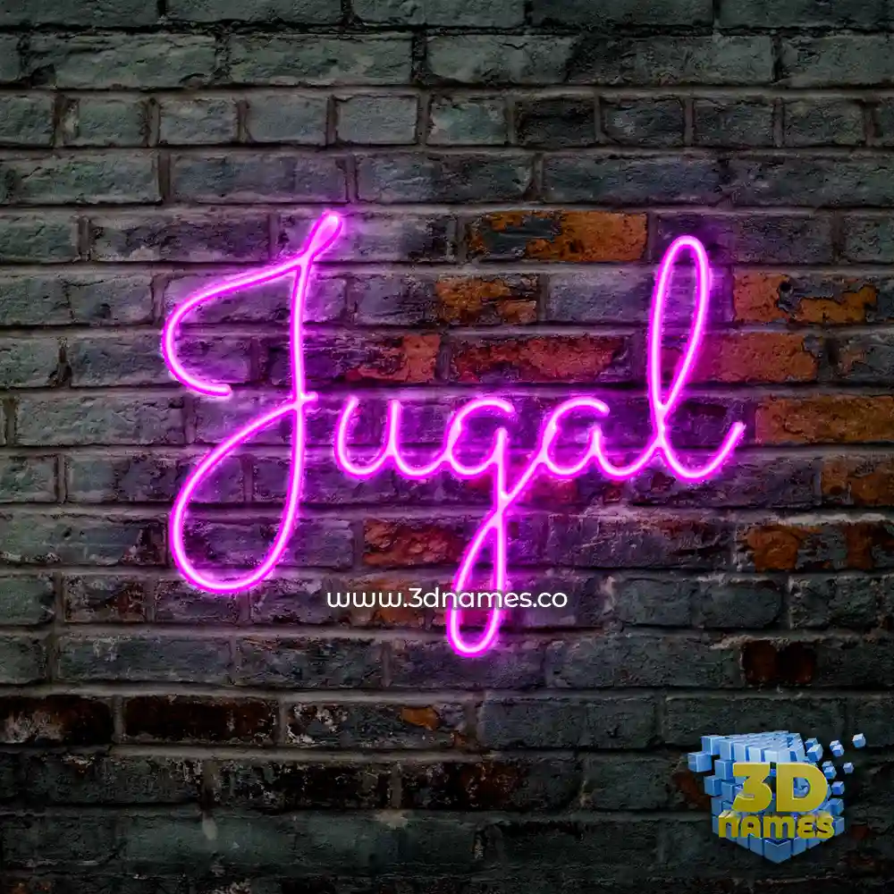 jugal in Pink Neon style - 3D name wallpaper
