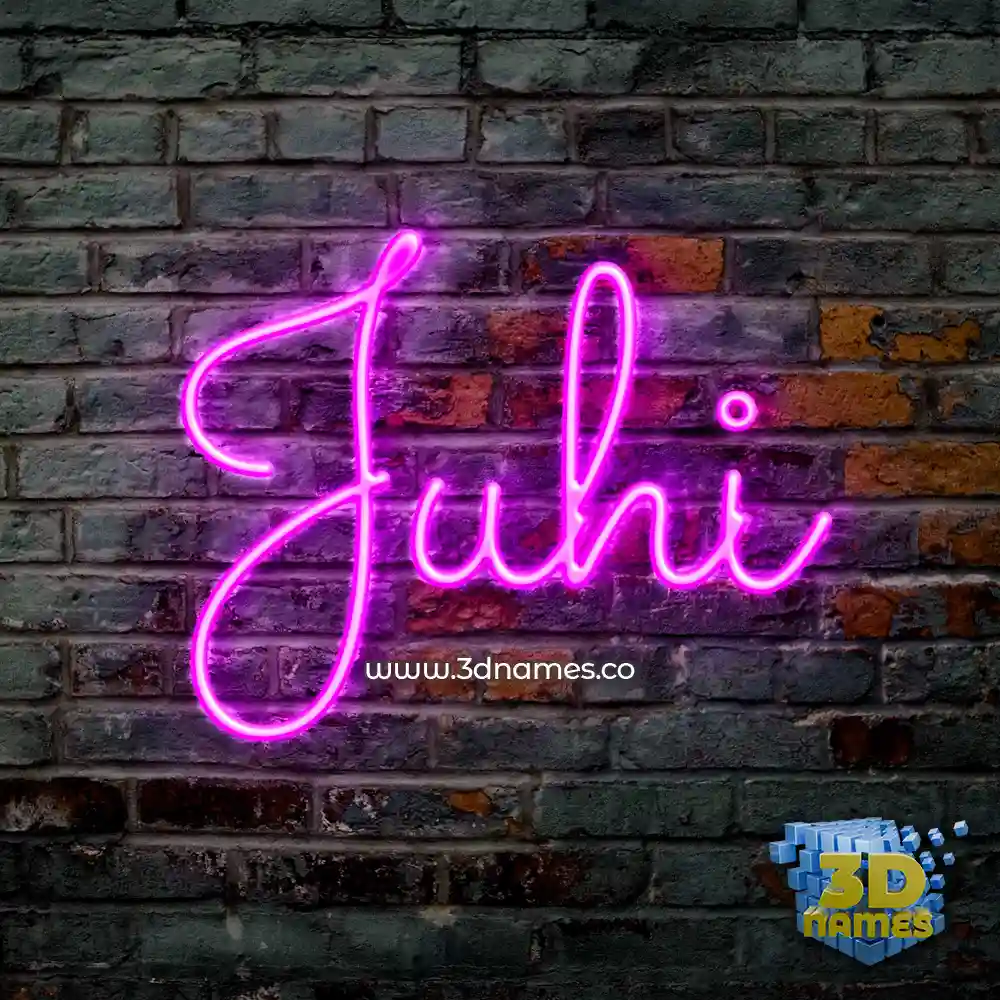 juhi in Pink Neon style - 3D name wallpaper