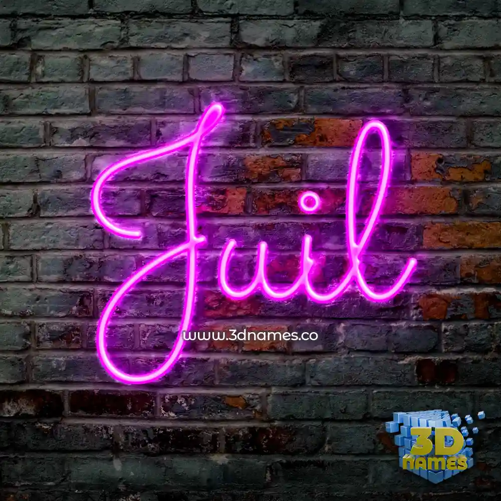 juil in Pink Neon style - 3D name wallpaper