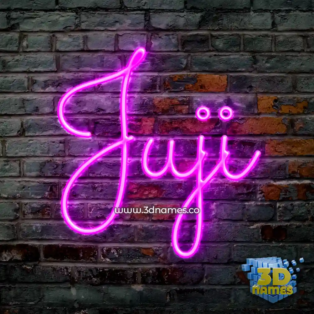 juji in Pink Neon style - 3D name wallpaper