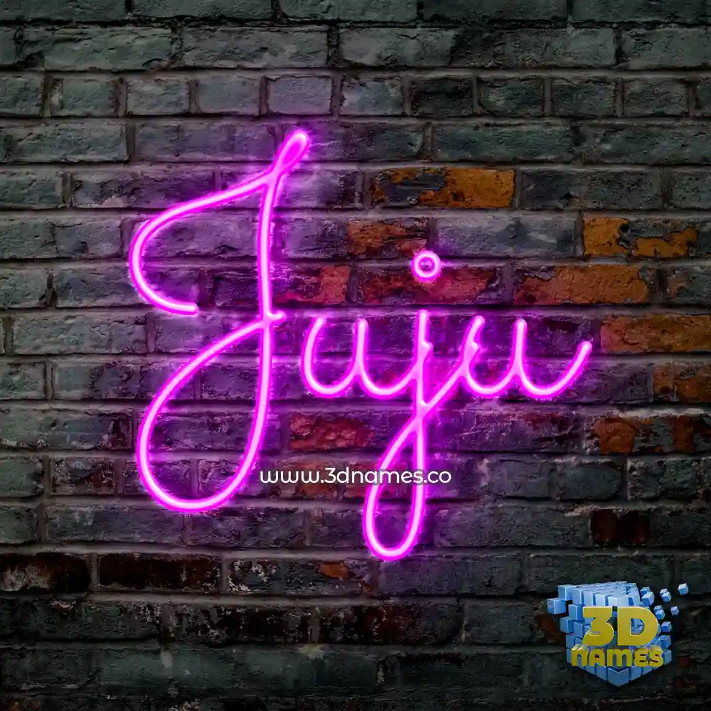 juju in Pink Neon style - 3D name wallpaper