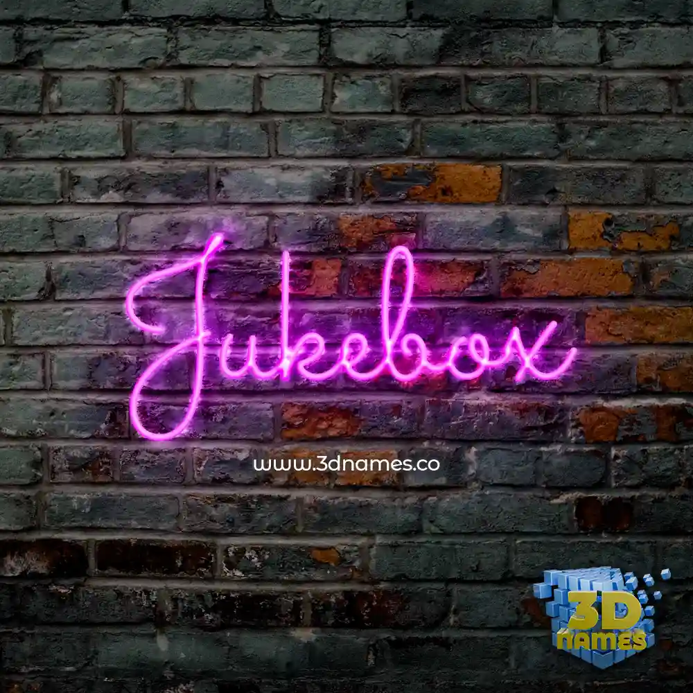 jukebox in Pink Neon style - 3D name wallpaper